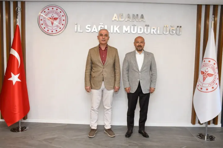Adana Sağlığında Esnaf Mesaisi: İl Sağlık Müdürü Halil Nacar AESOB Başkanı Göger’i Ağırladı