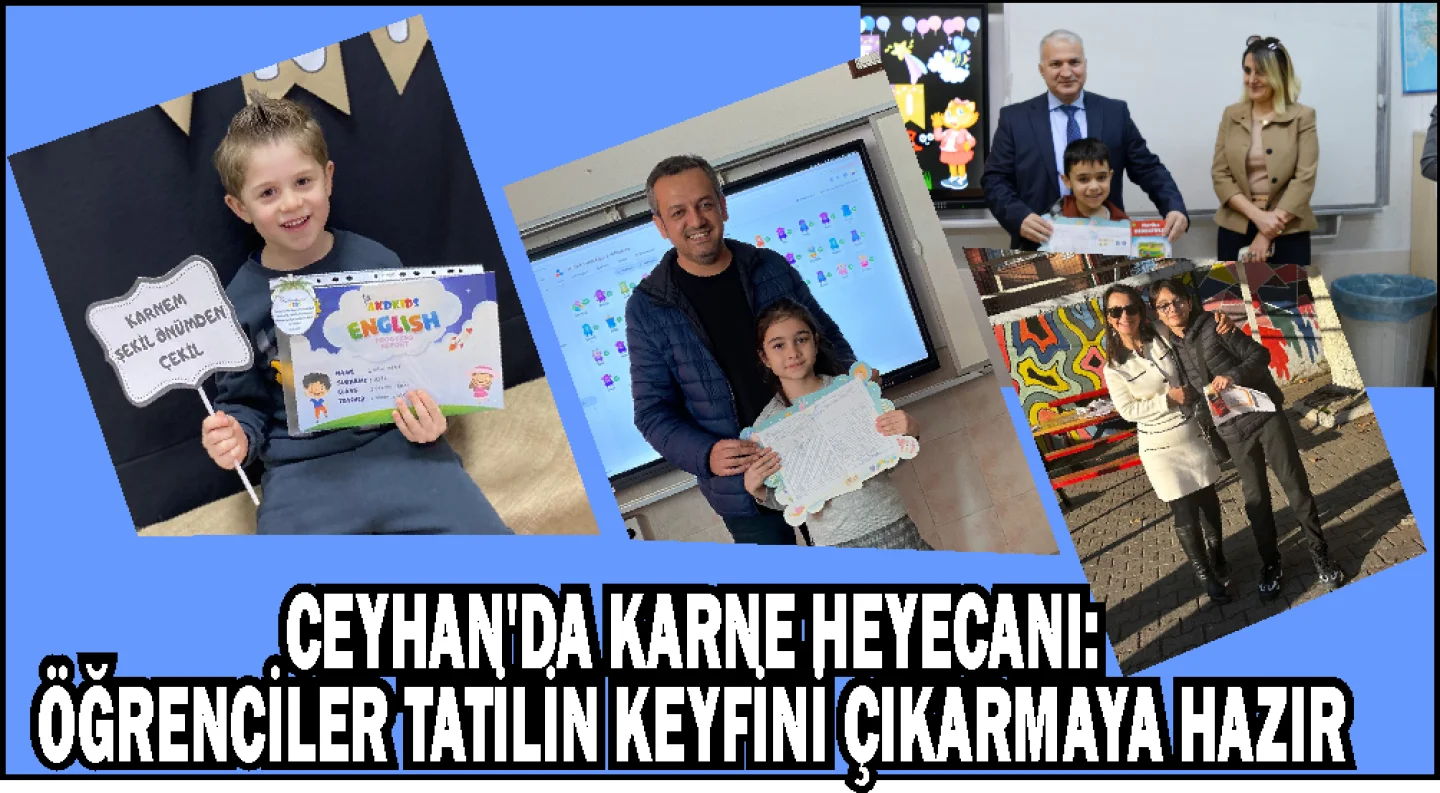 Ceyhan'da Minik Eller Karnelerini Aldı: Kaymakam Kurtyemez Öğrencilerle Bir Araya Geldi